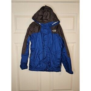 The North Face Jacket Raincoat Boys S Small Blue Nylon Hooded Windbreaker Coat